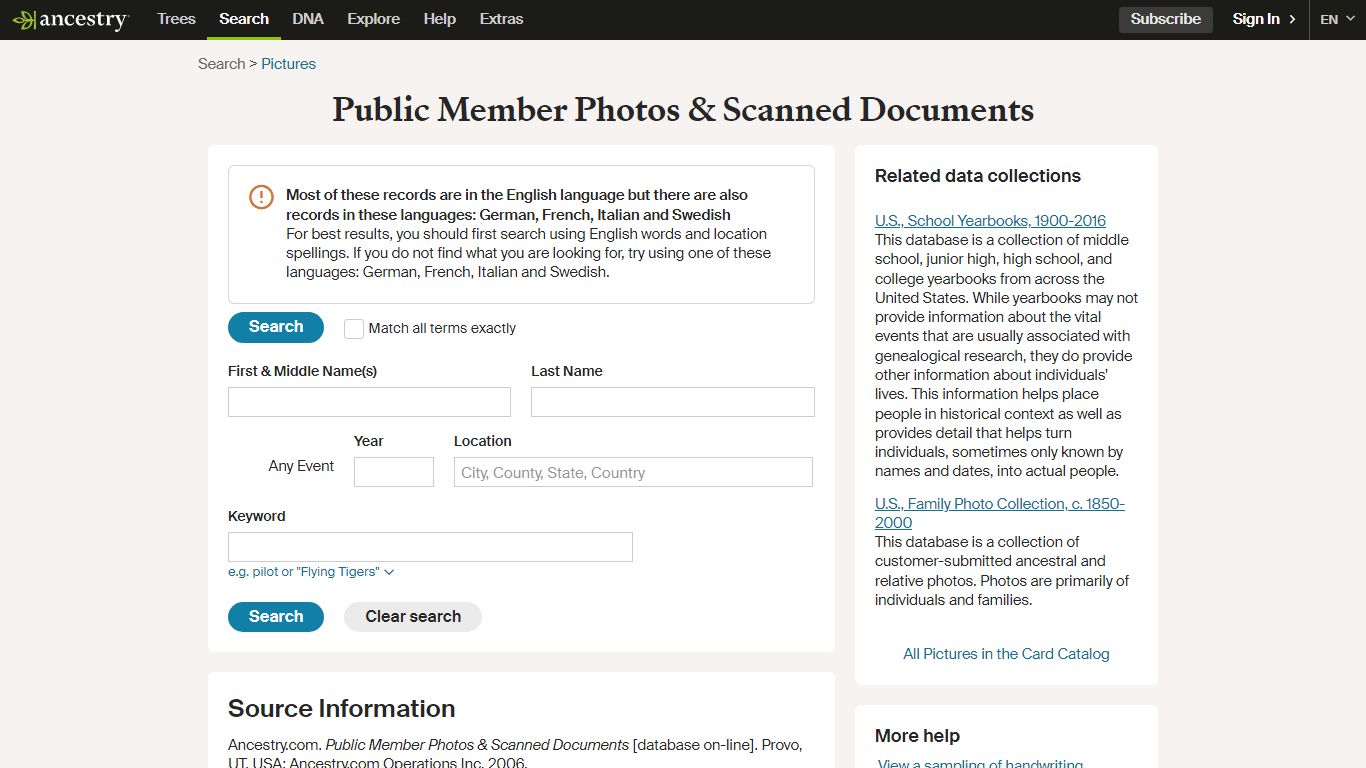 Public Member Photos & Scanned Documents - Ancestry